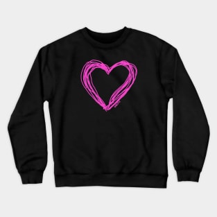 Pink Scribbly Heart Crewneck Sweatshirt